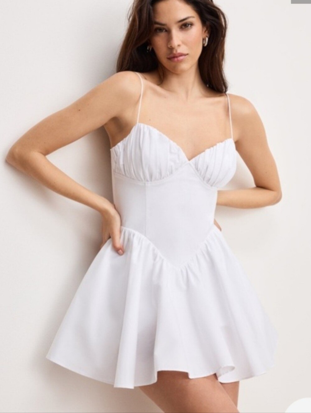 Good American NWT White Cotton Sweetheart Corset Romper Spaghetti Straps 2XL